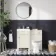 Bermuda Chalk White Combination Vanity Basin and Hudson Toilet with Wooden Seat 1000mm
