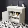 Bermuda Chalk White Combination Vanity Basin and Hudson Toilet with Wooden Seat 1300mm