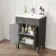 Bermuda Graphite Grey Combination Vanity Basin and Hudson Toilet with Wooden Seat 1100mm