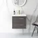 Elba Graphite Grey Wall Hung Basin Drawer Vanity 500mm - Brushed Brass Accents