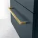Elba Inky Blue Wall Hung Drawer with Marble Top 1200mm Excludes Basins - Brushed Brass Accents
