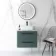 Elba Midnight Green Wall Hung Drawer Vanity with Marble Top & Curved Counter Top Basin 600mm - Black Accents