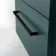 Elba Midnight Green Wall Hung Drawer Vanity with Marble Top & Curved Counter Top Basin 600mm - Black Accents