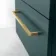 Elba Midnight Green Double Wall Hung Drawer Vanity with Marble Top & Curved Basin 1200mm - Brushed Brass Accents