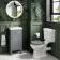 Bermuda Dove Grey Cloakroom Basin Vanity 400mm - Brushed Brass Accents