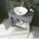 Bermuda Dove Grey Vanity with Oval Counter Top Basin 800mm - Brushed Brass Accents