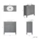 Bermuda Dove Grey Vanity with Oval Counter Top Basin 800mm - Brushed Brass Accents