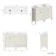 Bermuda Chalk White Vanity with Marble Top & Oval Counter Top Basin 1200mm - Brushed Brass Accents