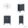Bermuda Inky Blue Vanity with Marble Top & Oval Counter Top Basin 600mm - Brushed Brass Accents