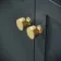Bermuda Inky Blue Vanity with Marble Top & Curved Counter Top Basin 800mm - Brushed Brass Accents