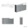 Monaco Dove Grey Combination Vanity Traditional Basin with Marble Top 1500mm (Excludes Pan & Cistern) - Brushed Brass Accents