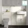 Monaco Chalk White Combination Vanity Traditional Basin 1500mm (Excludes Pan & Cistern) - Brushed Brass Accents
