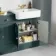 Monaco Midnight Green Basin Vanity and Back To Wall Unit 1500mm (Excludes Pan & Cistern) - Brushed Brass Accents