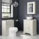 Lucia Chalk White Vanity with Marble Top & Round Counter Top Basin 640mm - Brushed Brass Accents