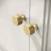 Lucia Chalk White Double Vanity with Oak Effect Top & Oval Counter Top Basin 1200mm - Brushed Brass Accents