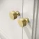 Lucia Chalk White Double Vanity with Marble Top & Round Counter Top Basin 1200mm - Brushed Brass Accents