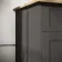 Lucia Graphite Grey Vanity with Oak Effect Top & Curved Counter Top Basin 640mm - Brushed Brass Accents