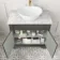 Lucia Graphite Grey Vanity with Marble Top & Oval Counter Top Basin 840mm - Brushed Brass Accents