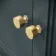 Lucia Inky Blue Vanity with Marble Top & Oval Counter Top Basin 640mm - Brushed Brass Accents