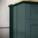 Lucia Midnight Green Double Vanity with Oak Effect Top & Round Counter Top Basin 1200mm - Brushed Brass Accents