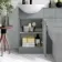 Quartz Stone Grey Basin Vanity and Back To Wall Toilet Unit 950mm - Black Accents