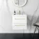 Elba Gloss White Wall Hung Basin Drawer Vanity 500mm - Brushed Brass Accents