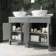 Bermuda Dove Grey Vanity with Marble Top & Oval Counter Top Basin 1200mm - Brass Knurled Handles