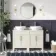 Bermuda Chalk White Vanity with Marble Top & Oval Counter Top Basin 1200mm - Brass Knurled Handles