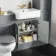 Monaco Dove Grey Basin Vanity 600mm - Brass Knurled Handles