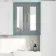 Dove Grey Wall Hung Mirror Cabinet 700x600mm - Brass Knurled Handles