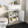 Monaco Chalk White Basin Vanity 600mm - Brass Knurled Handles