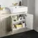 Monaco Chalk White Combination Vanity Basin with Marble Top 1500mm (Excludes Pan & Cistern) - Brass Knurled Handles