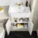 Monaco Chalk White Traditional Basin Vanity 600mm - Brass Knurled Handles