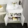 Monaco Chalk White Combination Vanity Traditional Basin 1500mm (Excludes Pan & Cistern) - Brass Knurled Handles
