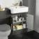 Monaco Graphite Grey Basin Vanity and Back To Wall Unit 1200mm (Excludes Pan & Cistern) - Brass Knurled Handles