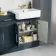 Monaco Inky Blue Basin Vanity and Back To Wall Unit 1500mm (Excludes Pan & Cistern) - Brass Knurled Handles