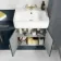 Monaco Inky Blue Basin Vanity and Back To Wall Unit 1500mm (Excludes Pan & Cistern) - Brass Knurled Handles