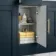Monaco Inky Blue Side Cabinet Unit 300mm - Brass Knurled Handles