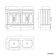Lucia Chalk White Double Vanity with Oak Effect Top & Curved Counter Top Basin 1200mm - Brass Knurled Handles