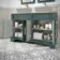 Lucia Midnight Green Cabinet with Oak Effect Top 1200mm (Excludes Counter Top Basins) - Brass Knurled Handles