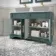 Lucia Midnight Green Cabinet with Marble Top 1200mm (Excludes Counter Top Basins) - Brass Knurled Handles