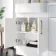 Harper Gloss White Basin Vanity and Back To Wall Toilet Unit 1200mm (Excludes Toilet) - Brushed Brass Accents - Left Handed