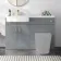 Harper Stone Grey Basin Vanity and Back To Wall Toilet Unit 1200mm (Excludes Toilet) - Brushed Brass Accents - Left Handed