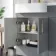 Harper Stone Grey Basin Vanity and Back To Wall Toilet Unit 1200mm (Excludes Toilet) - Brushed Brass Accents - Left Handed