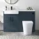 Harper Navy Blue Combination Vanity Basin and Tucson Toilet 1200mm - Black Accents - Left Handed