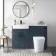 Harper Navy Blue Combination Vanity Basin and Tucson Toilet 1200mm - Black Accents - Left Handed