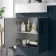 Harper Navy Blue Combination Vanity Basin and Tucson Toilet 1200mm - Black Accents - Left Handed