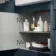 Harper Navy Blue Combination Vanity Basin 1500mm (Excludes Toilet) - Black Accents