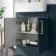 Harper Navy Blue Basin Vanity and Back To Wall Toilet Unit 1200mm (Excludes Toilet) - Brushed Brass Accents