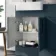 Harper Navy Blue Combination Vanity Basin & Tucson Toilet 1000mm - Black Accents